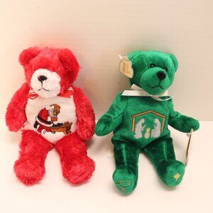 2 Christmas Holy Bears The Kneeling Santa and the Nativity Scene‎